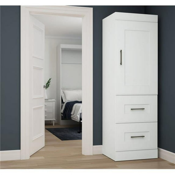 Edge by Bestar 2-Drawer Storage Unit with Door in White