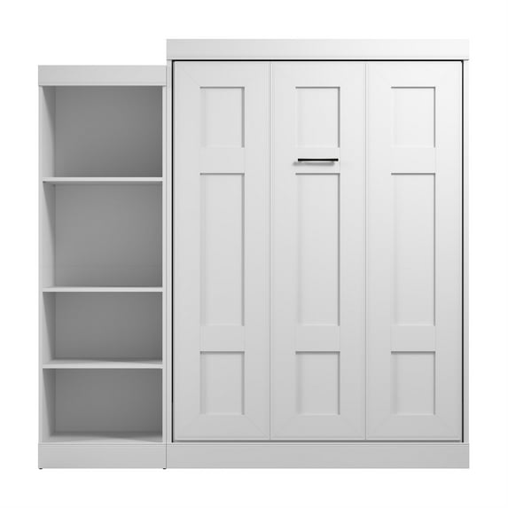 Bestar Edge Full Murphy Bed with Closet Organizer (85W) in White
