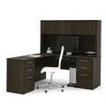 thumbnail image 1 of Bestar Embassy 66" L-Desk with Hutch in Dark Chocolate, 1 of 5