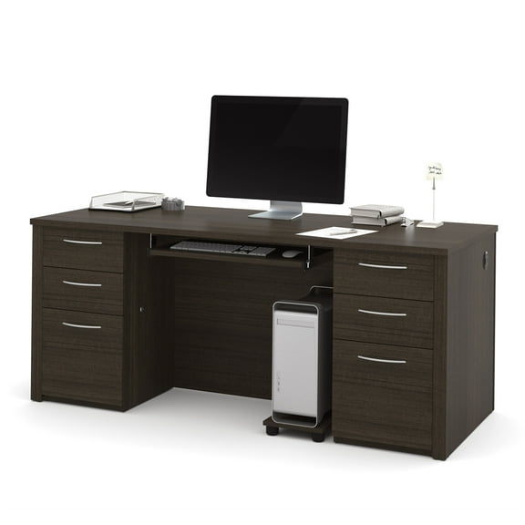 Bestar Embassy 71" Executive Desk in Dark Chocolate