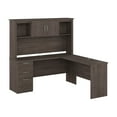 thumbnail image 1 of Bestar Logan 67"W L-Shaped Corner Desk With Hutch, Medium Gray Maple, 1 of 6