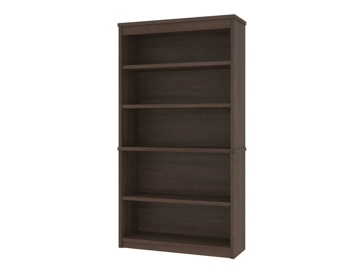 Bark Gray 66" U-Shaped Desk with Hutch and Bookcase Set
