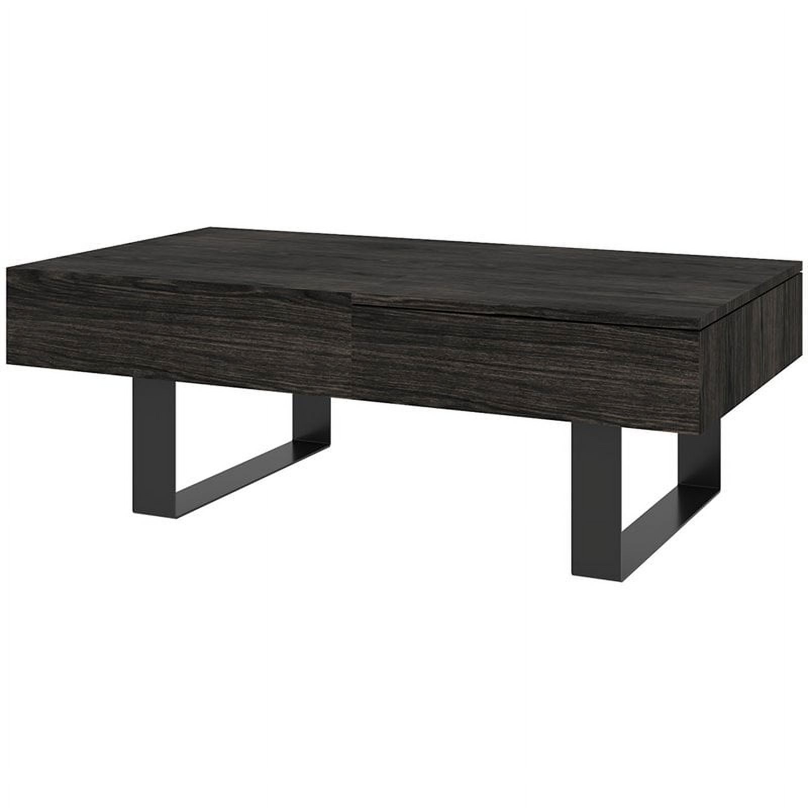 Bestar Lyra Lift Top Storage Coffee Table in Black Oak