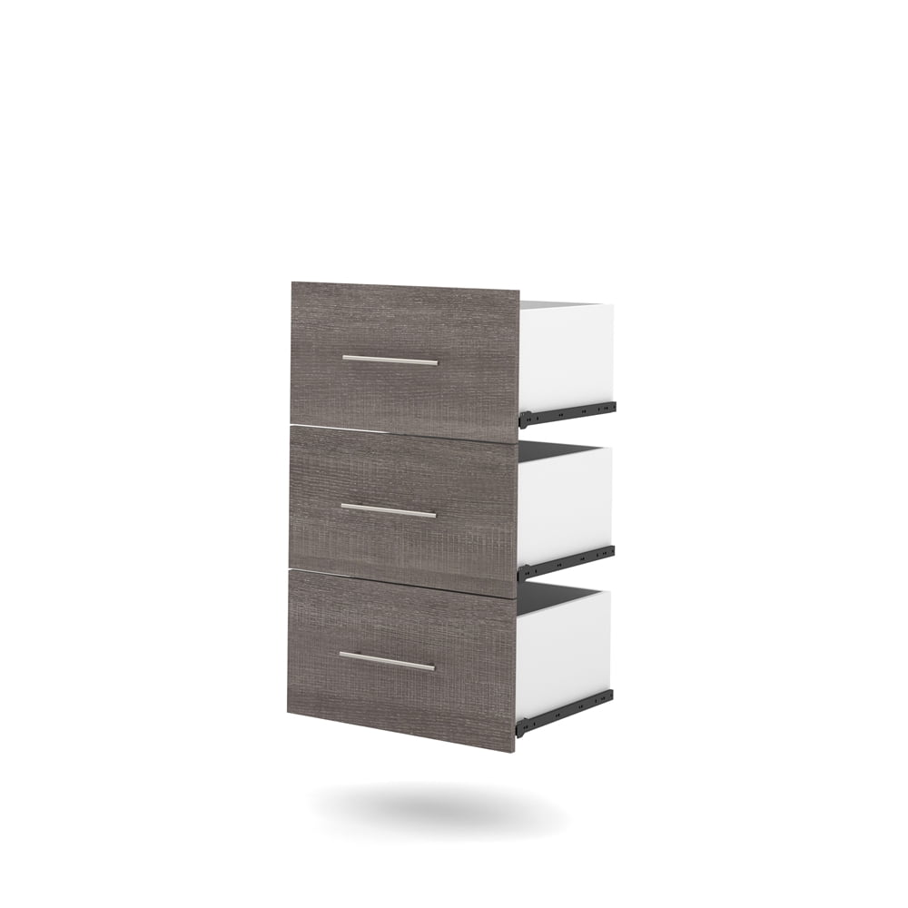 Nebula Transitional 3-Drawer Bark Gray Storage Unit