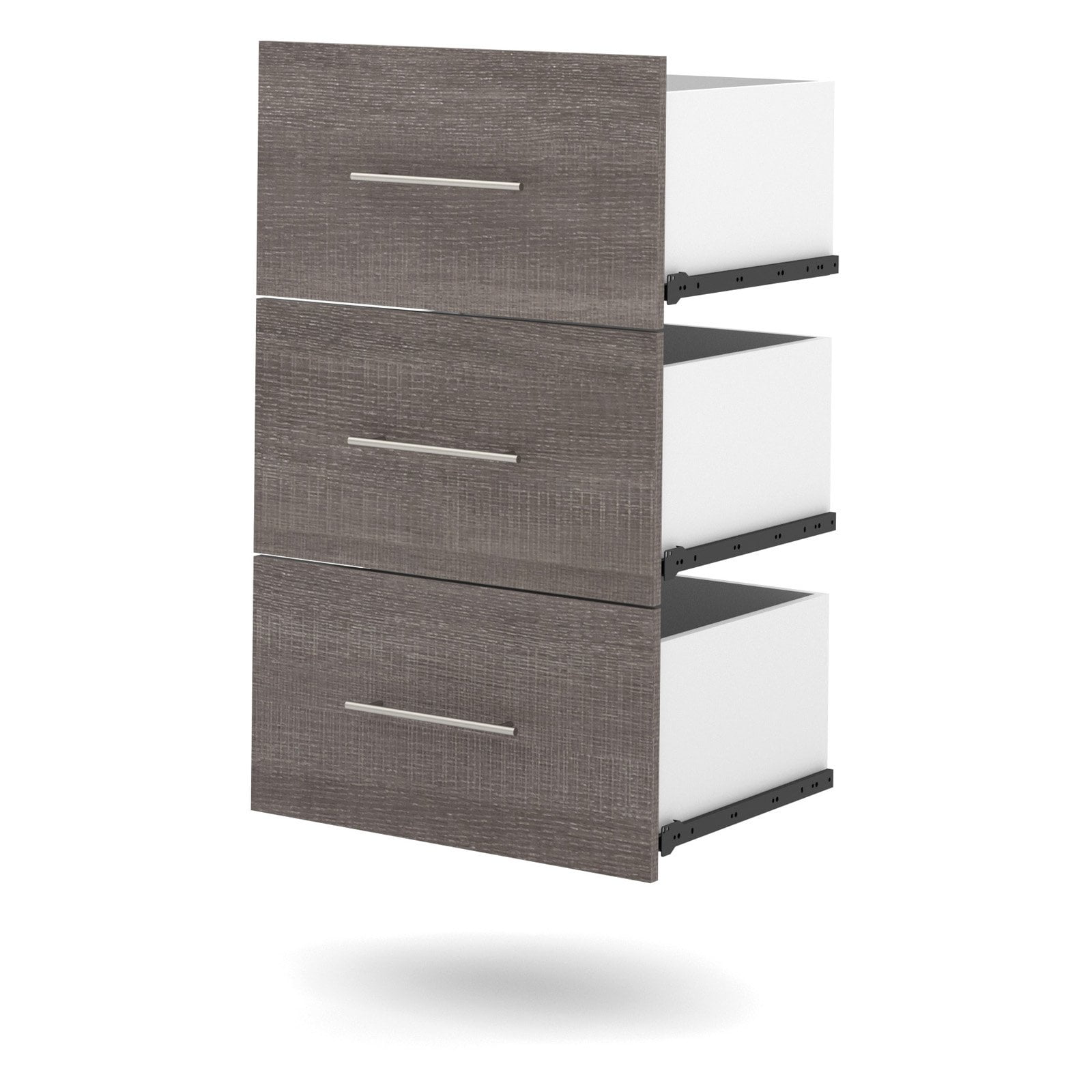 Nebula Transitional 3-Drawer Bark Gray Storage Unit