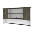thumbnail image 1 of Bestar Norma 2 Door Desk Hutch in Walnut Gray and White, 1 of 8