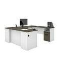 thumbnail image 1 of Bestar Norma U Shaped Computer Desk in Walnut Gray and White, 1 of 5