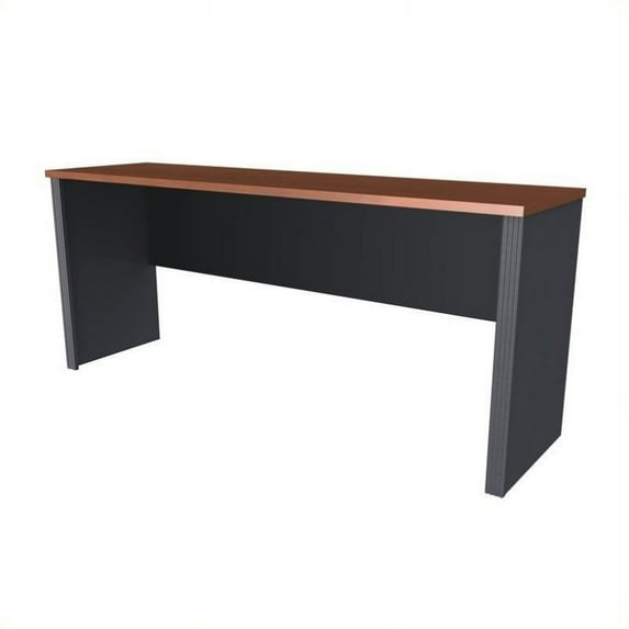 Bestar Prestige + Credenza Shell in Bordeaux & Graphite