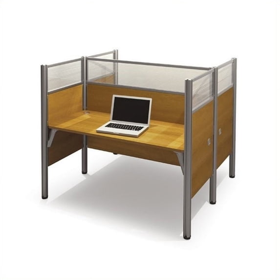 Bestar Pro-Biz Double Face to Face Desk in Cappuccino Cherry