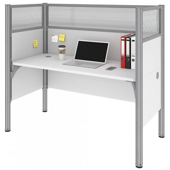 Bestar Pro-Biz Melamine/Metal Workstation in White