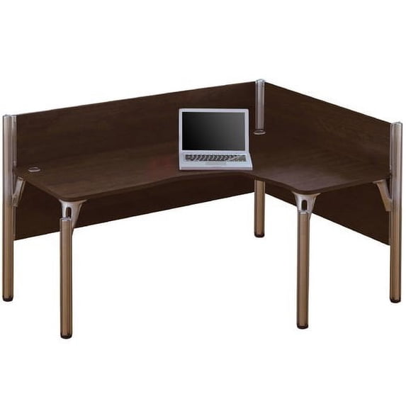 Bestar Pro-Biz Single Right L-Desk Workstation With 2 Melamine Privacy Panels