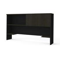 Bestar Pro-Concept Plus 72" Hutch with Sliding Door in Deep Gray and Black