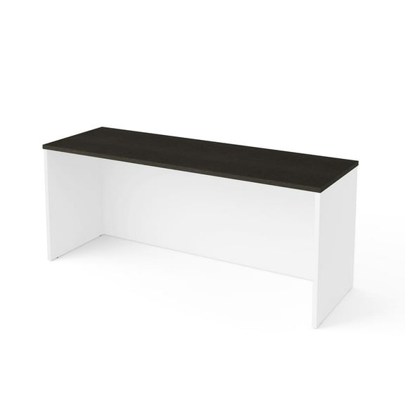 Bestar Pro-Concept Plus 72" Narrow Desk Shell in White and Deep Gray