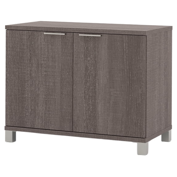 Bestar Pro-Linea 2-Door Storage Unit, Bark Grey