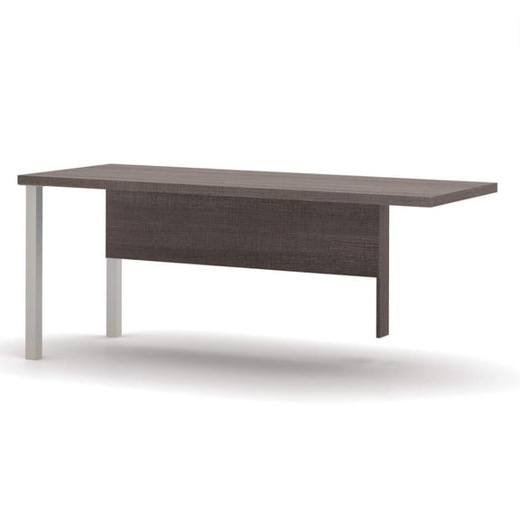 Bestar Pro-Linea Return Table with Metal Legs in Bark Gray