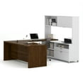 thumbnail image 1 of Bestar Pro-Linea U-Desk with Hutch, White & Oak Barrel, 1 of 3