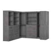 Bestar Pur 161W Walk-In Closet Organizer System in Bark Gray - Engineered Wood