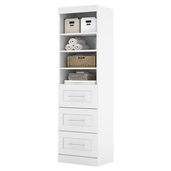 Bestar Pur 25W Closet Organizer with Drawers in white