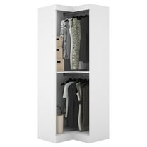 Bestar Pur 32" Corner Closet Wood Storage Unit in White