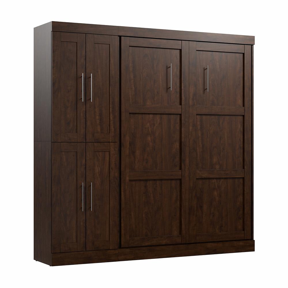 Bestar Pur 84W Engineered Wood Full Murphy Bed w/ Closet Organizer in ...