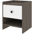 thumbnail image 1 of Bestar Sirah 1 Drawer Nightstand in Bark Gray and White, 1 of 7