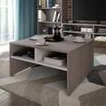 thumbnail image 1 of Bestar Small Space 29.5-inch Storage Coffee Table in Bark Gray and White, 1 of 4