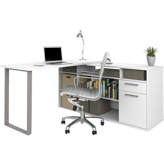 Bestar Solay 60W L-Shaped Desk in white
