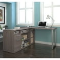 Bestar Solay LShaped Desk in Bark Gray