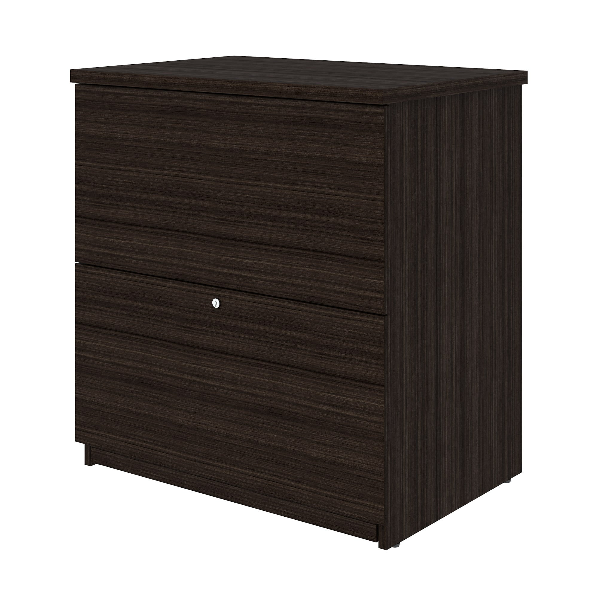 Dark Brown Mobile 2-Drawer Lockable Lateral File Cabinet