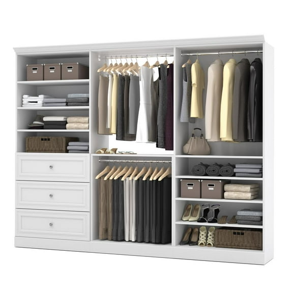 Bestar Versatile 108"W Engineered Wood Closet Organizer System in White