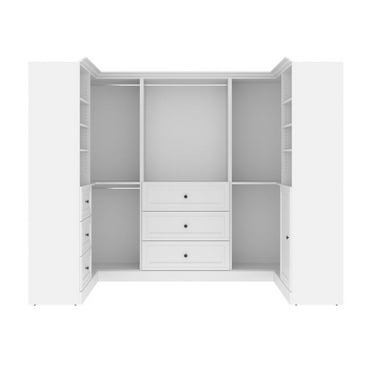 Bestar Versatile 108W U-Shaped Walk-In Engineered Wood Closet Organizer in White