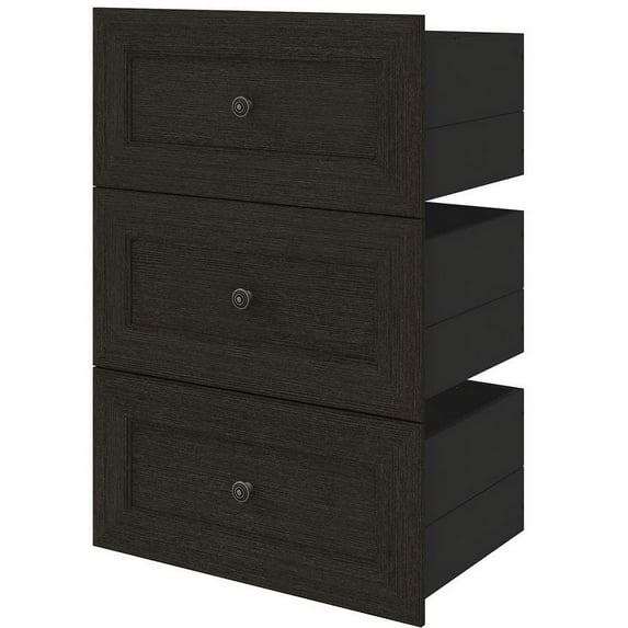 Bestar Versatile 25" 3 Drawer Set for Shelving Unit in Deep Gray