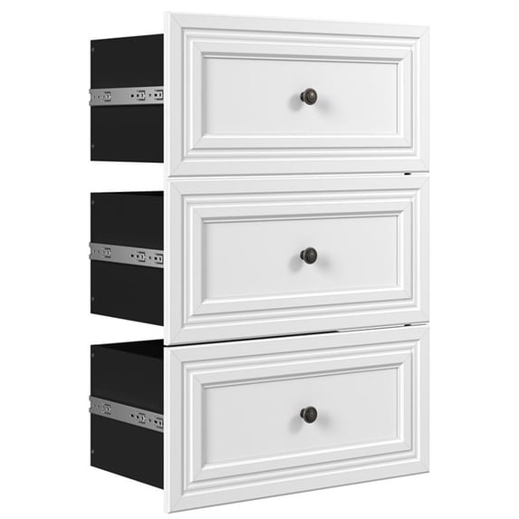 Bestar Versatile 25" Engineered Wood 3-Drawer Set for Organizer in White