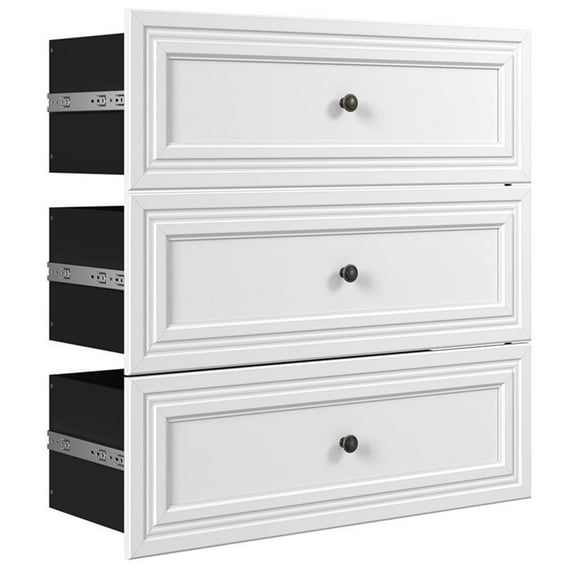 Bestar Versatile 36" Engineered Wood 3-Drawer Set for Organizer in White