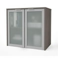 thumbnail image 1 of Bestar i3 Plus 2 Frosted Glass Door 30" Wooden Desk Hutch in Bark Gray, 1 of 2