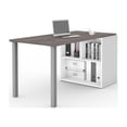 thumbnail image 1 of Bestar i3 Plus Computer Desk in Bark Gray & White, 1 of 8
