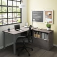 thumbnail image 1 of Bestar i3 Plus L-Desk with One File Drawer in Bark Gray, 1 of 9