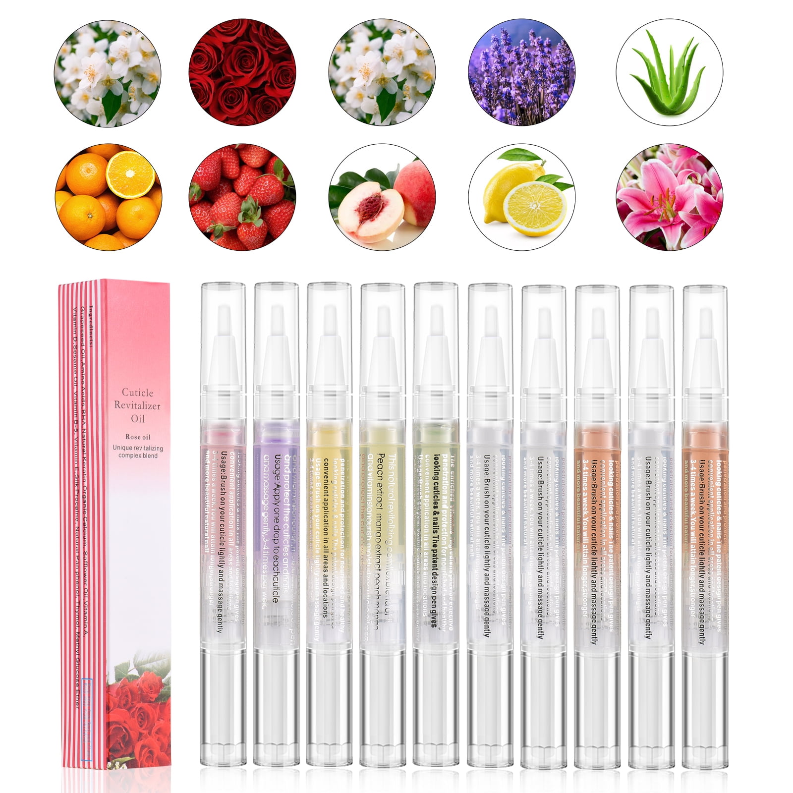 Bestauty 10PCS Nail Oil Pens, Mixed Flavors Cuticle Repairing Oil Pen