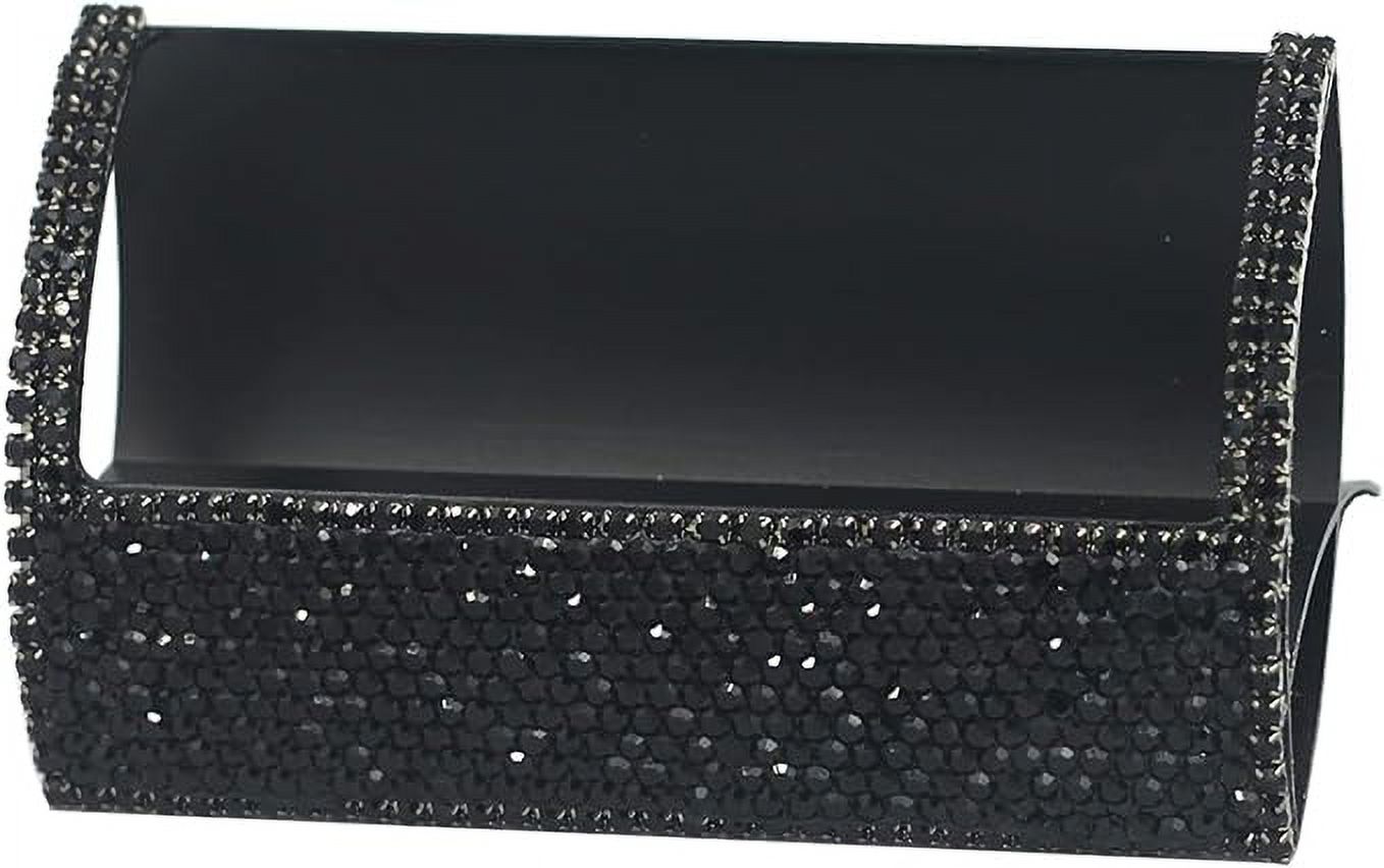 Bestbling Bling Aluminum Business Card Holder for Desk Business Card Display Rhinestone Business