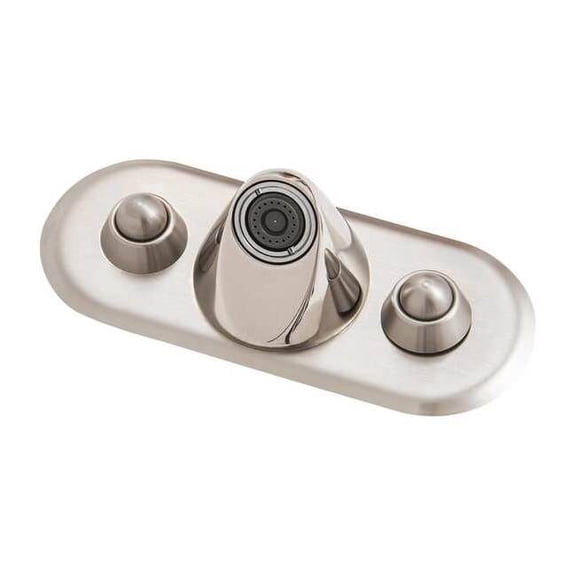 Metering Ligature Resistant Bathroom Faucet, 4" Mount, Chrome 3 Hole