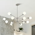 thumbnail image 1 of Bestco 12-Light Modern Sputnik Chandelier for Dining Room with 4 Extension Rods Nickel, 1 of 11