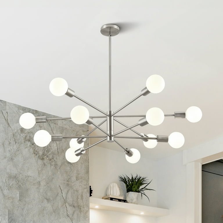 Sunday✨特典付電磁波防止✨本物CMCペンダントUSA版 １セット Bestco 12-Light Modern Sputnik Chandelier for Dining Room with 4