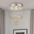 thumbnail image 1 of Bestco 25" Crystal Raindrop Flush Mount Chandelier  LED Lights, K9 Crystal Beads, and Chrome Finish, GU10 Base(5 Bulbs Not Included), 1 of 7