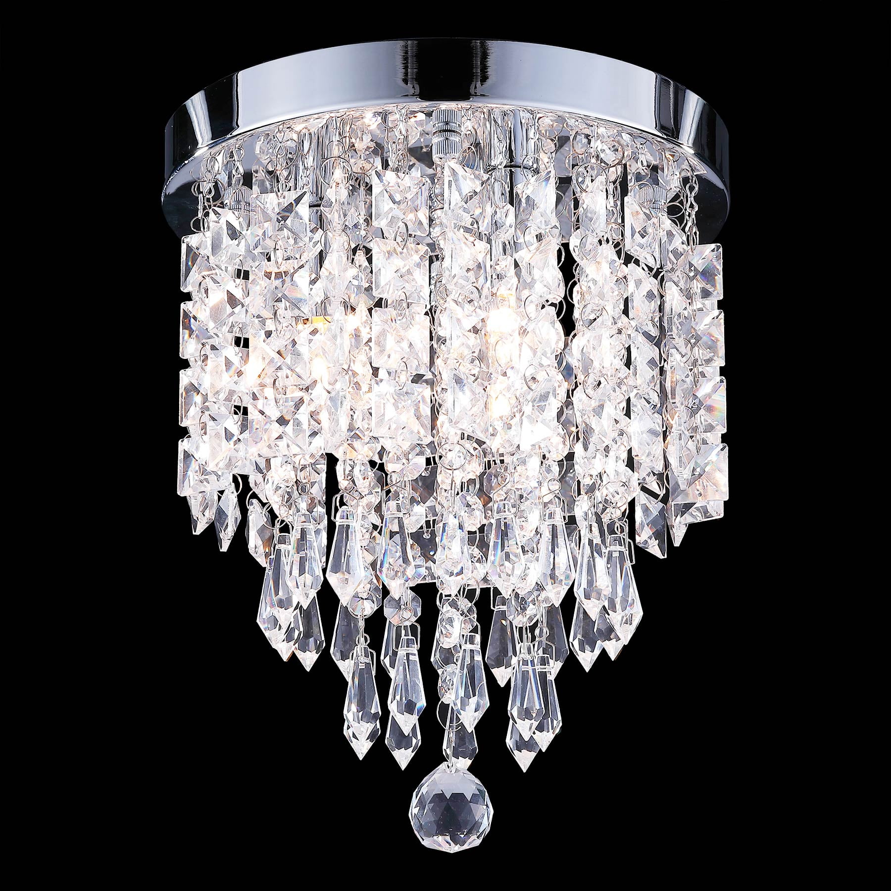 Bestco 3-Light Crystal Chandelier Ceiling Fixture Pendant for Living Room UL Listed