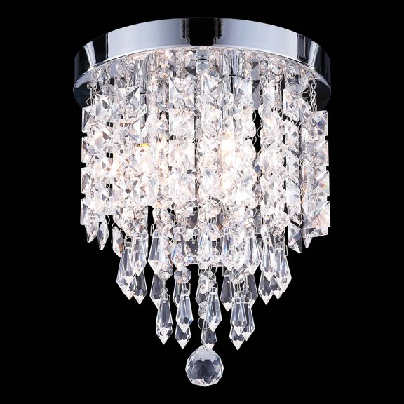 Bestco 3-Light Crystal Chandelier Ceiling Fixture Pendant for Living Room UL Listed