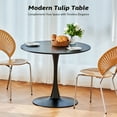 thumbnail image 1 of Bestco 36 Inch Tulip Table with MDF Top and Steel Base, Small Pedestal Table for Dining Room Kitchen Living Room More, Modern Bistro Table Kitchen Table, Black, 1 of 11