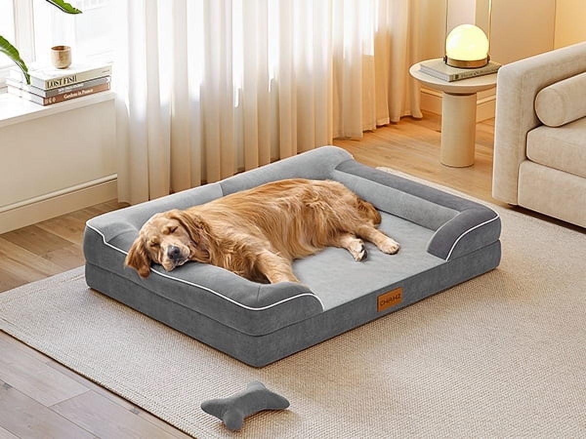 Bestco 36" Orthopedic Dog Bed for Large Dogs with Egg Crate Foam Removable Washable Cover Dark Gray