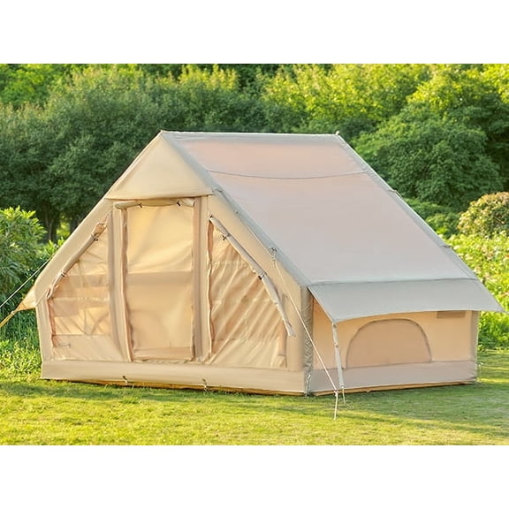 Bestco 4-6 Person Inflatable Tent - 4 Season Waterproof Camping Shelter w/Air Pump, Easy Setup