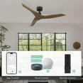 thumbnail image 1 of Bestco  50"  Modern Smart Ceiling Fan with Remote Compatible with Alexa Google Voice App Control, Semi Flush Mount Indoor 6 Speed Reversible Fandelier, Walnut, 1 of 10