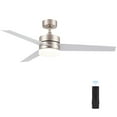 thumbnail image 1 of Bestco 52” Brushed Nickel Modern Integrated LED Ceiling Fan with Remote Control and Light Kit, 1 of 11